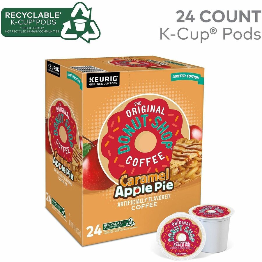 The Original Donut Shop® K-Cup Caramel Apple Pie Coffee - Compatible with Keurig Brewer - Light - Per Box - 24
