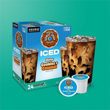 The Original Donut Shop® K-Cup Iced Duos Cookies and Caramel Coffee - Compatible with Keurig Brewer - Ice - Medium