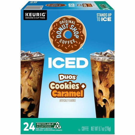 The Original Donut Shop® K-Cup Iced Duos Cookies and Caramel Coffee - Compatible with Keurig Brewer - Ice - Medium