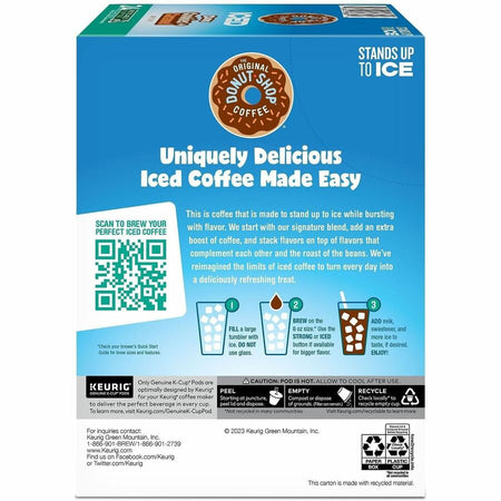 The Original Donut Shop® K-Cup Iced Duos Cookies and Caramel Coffee - Compatible with Keurig Brewer - Ice - Medium