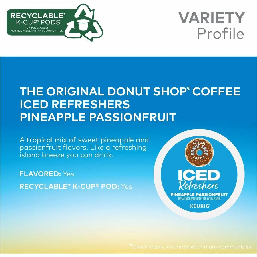 The Original Donut Shop® Iced Refreshers - Pineapple Passionfruit - 20/Box - 4 / Carton - Coffee