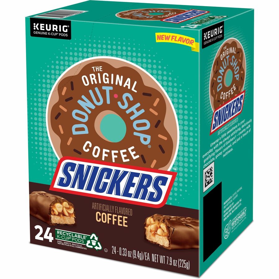 The Original Donut Shop® Snickers Coffee - Compatible with Keurig K-Cup Brewer - Mild - 24 / Box
