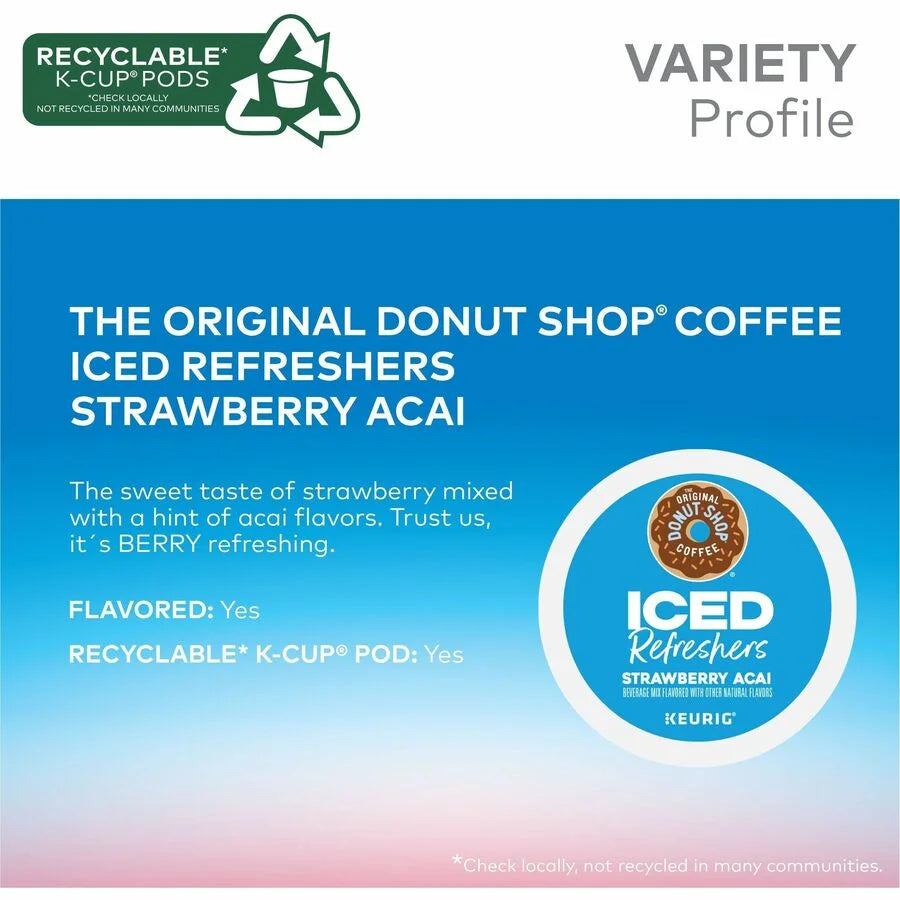 The Original Donut Shop® Strawberry Acai Iced Refreshers - 20/Box - Coffee