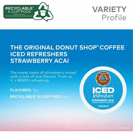 The Original Donut Shop® Strawberry Acai Iced Refreshers - 20/Box - Coffee