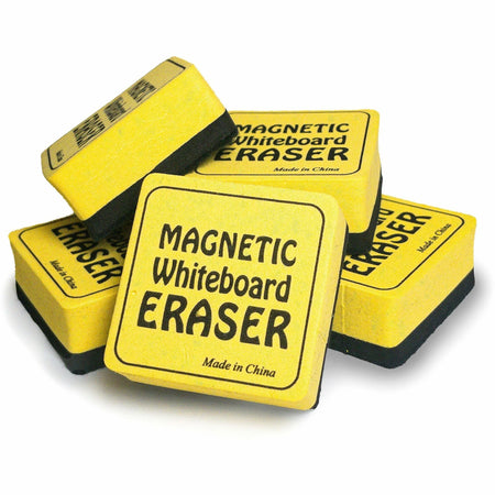 The Pencil Grip Magnetic Whiteboard Eraser Class Pack - 24 Yellow Erasers - Learning Boards & Supplies