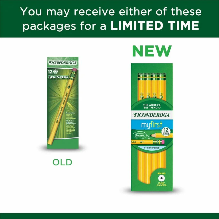 Ticonderoga Beginner No. 2 Pencils: Yellow Barrel 1 Dozen - Basic Supplies