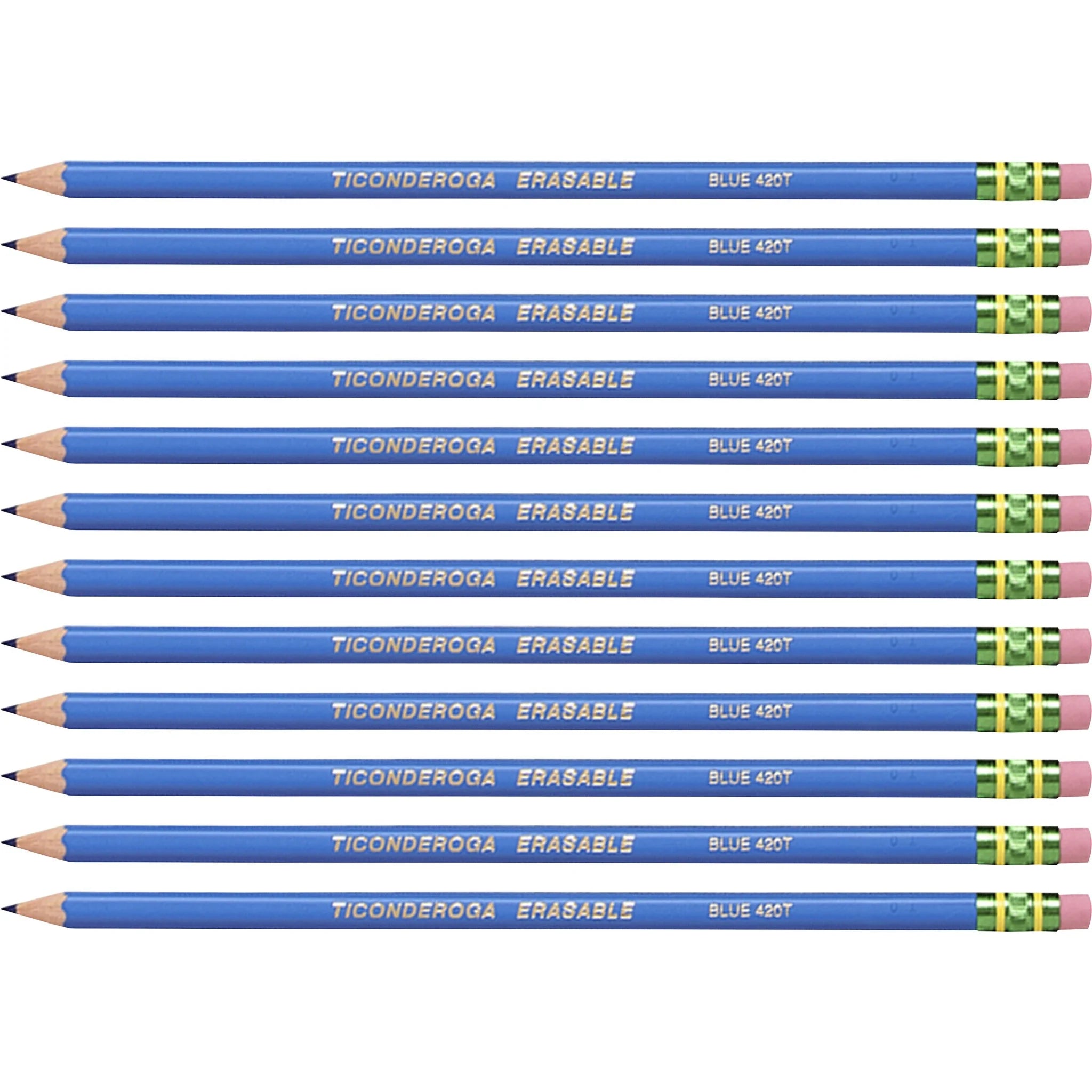 Ticonderoga Erasable Blue Checking Pencils - Pre-Sharpened HB - 1 Dozen/Box - Specialty Marking & Colored