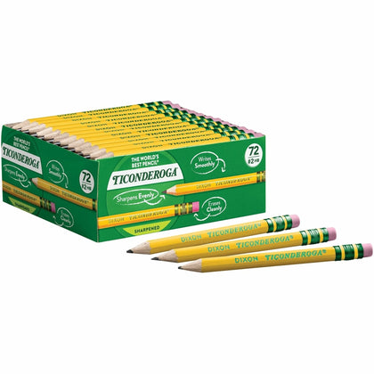 Ticonderoga Golf Pre-Sharpened Pencils - No. 2 Yellow Barrel - 72/Box