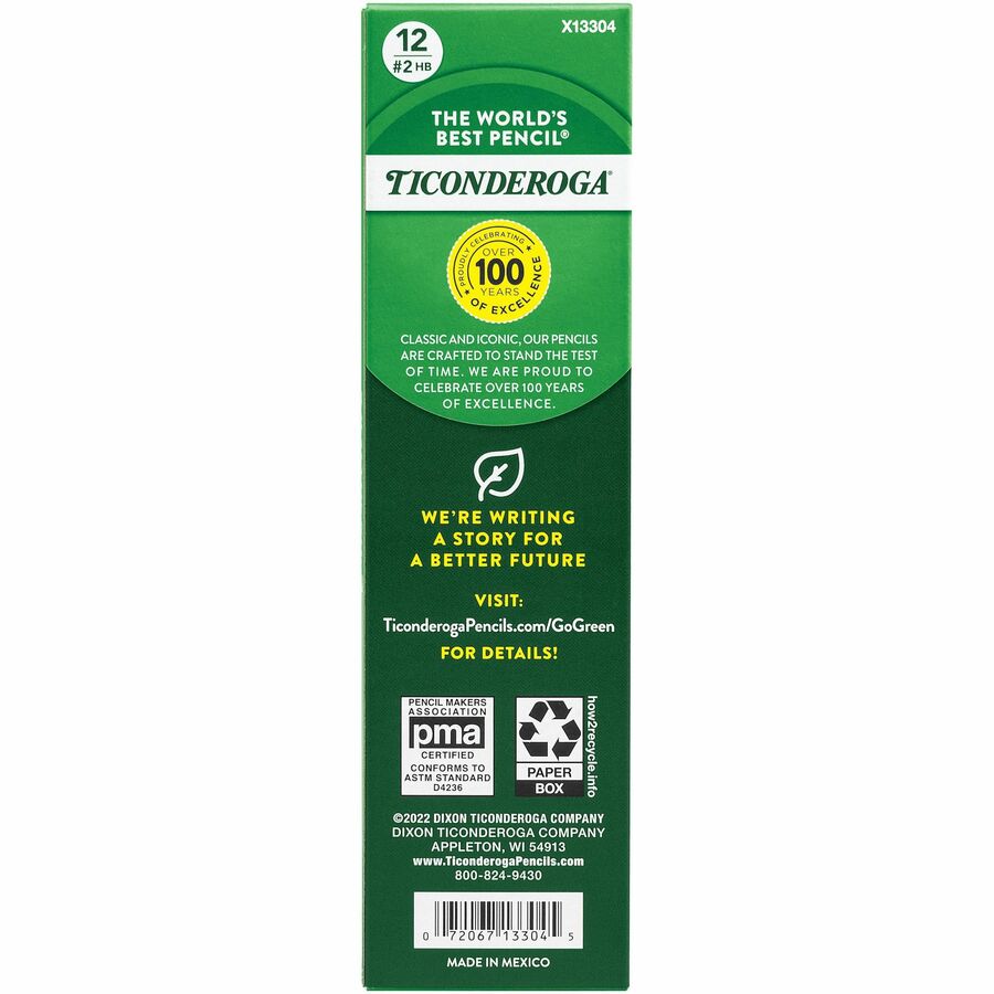 Ticonderoga Laddie No. 2 Pencils with Erasers - Rear