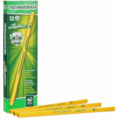 Ticonderoga Laddie Pencils: 2HB Yellow Barrel - 1 Dozen - Pencils