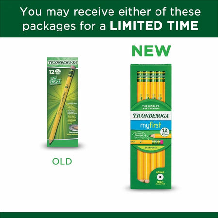 Ticonderoga My First Pre-Sharpened No. 2 Pencils - 1 Dozen Pack - Basic Supplies