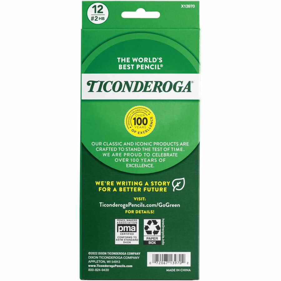 Ticonderoga Noir Pre-Sharpened No. 2 Pencils - Rear