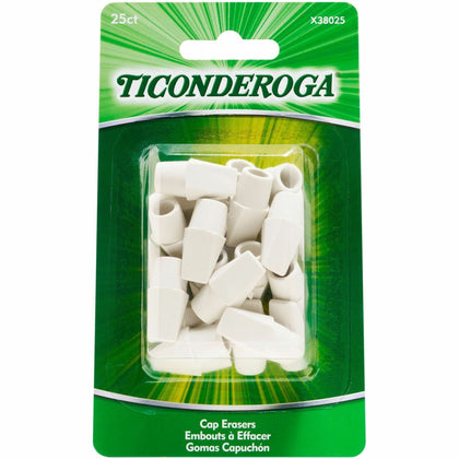 Ticonderoga Pencil Cap Erasers: White Vinyl Wedge 25-Pack - Erasers