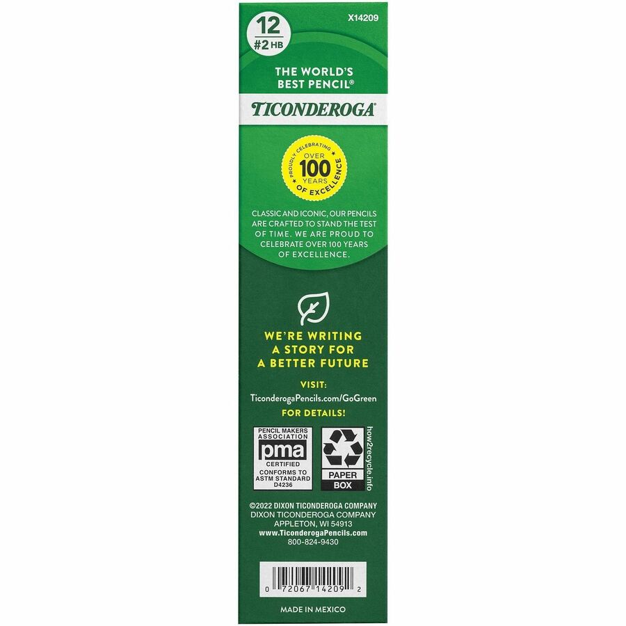 Ticonderoga Pre-Sharpened Erasable Checking Pencils - Rear