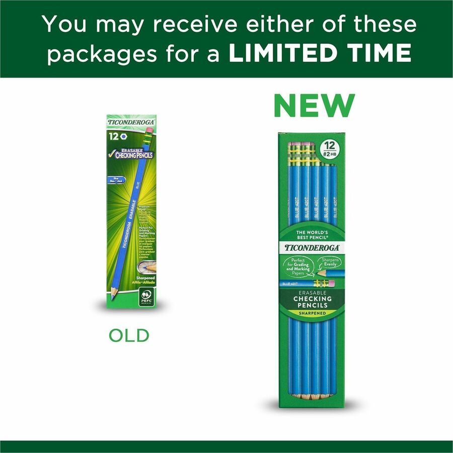 Ticonderoga Pre-Sharpened Erasable Checking Pencils - Alternate-Image2