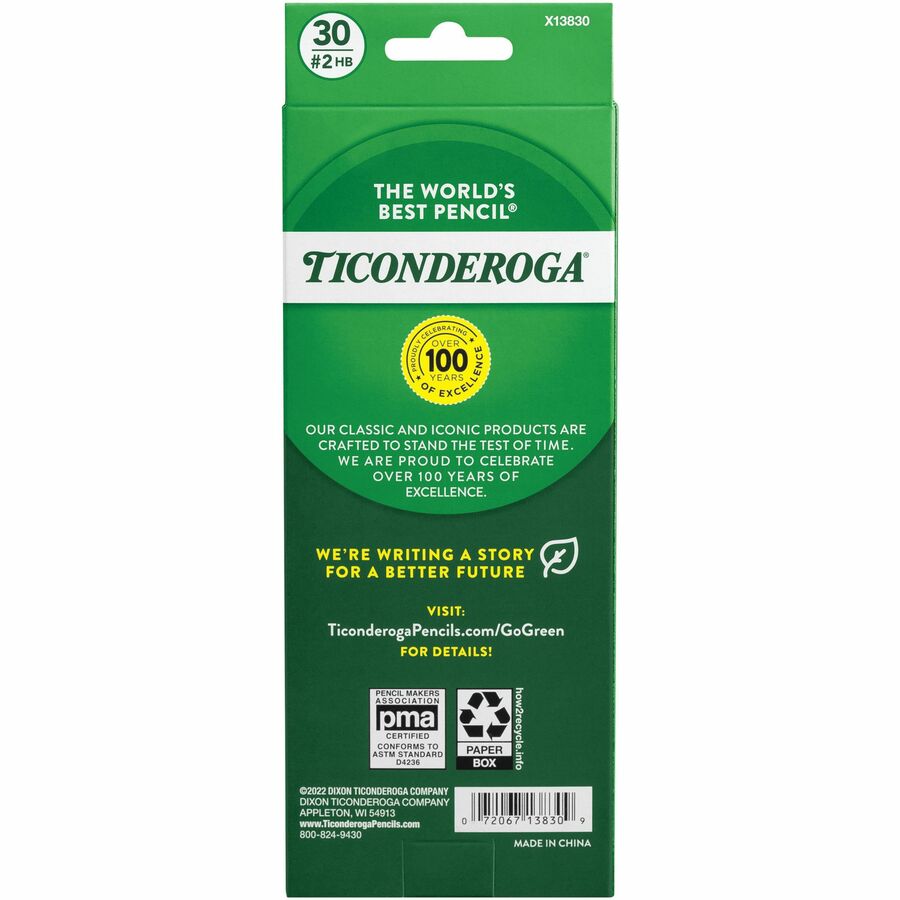 Ticonderoga Pre-Sharpened No. 2 Pencils - Rear