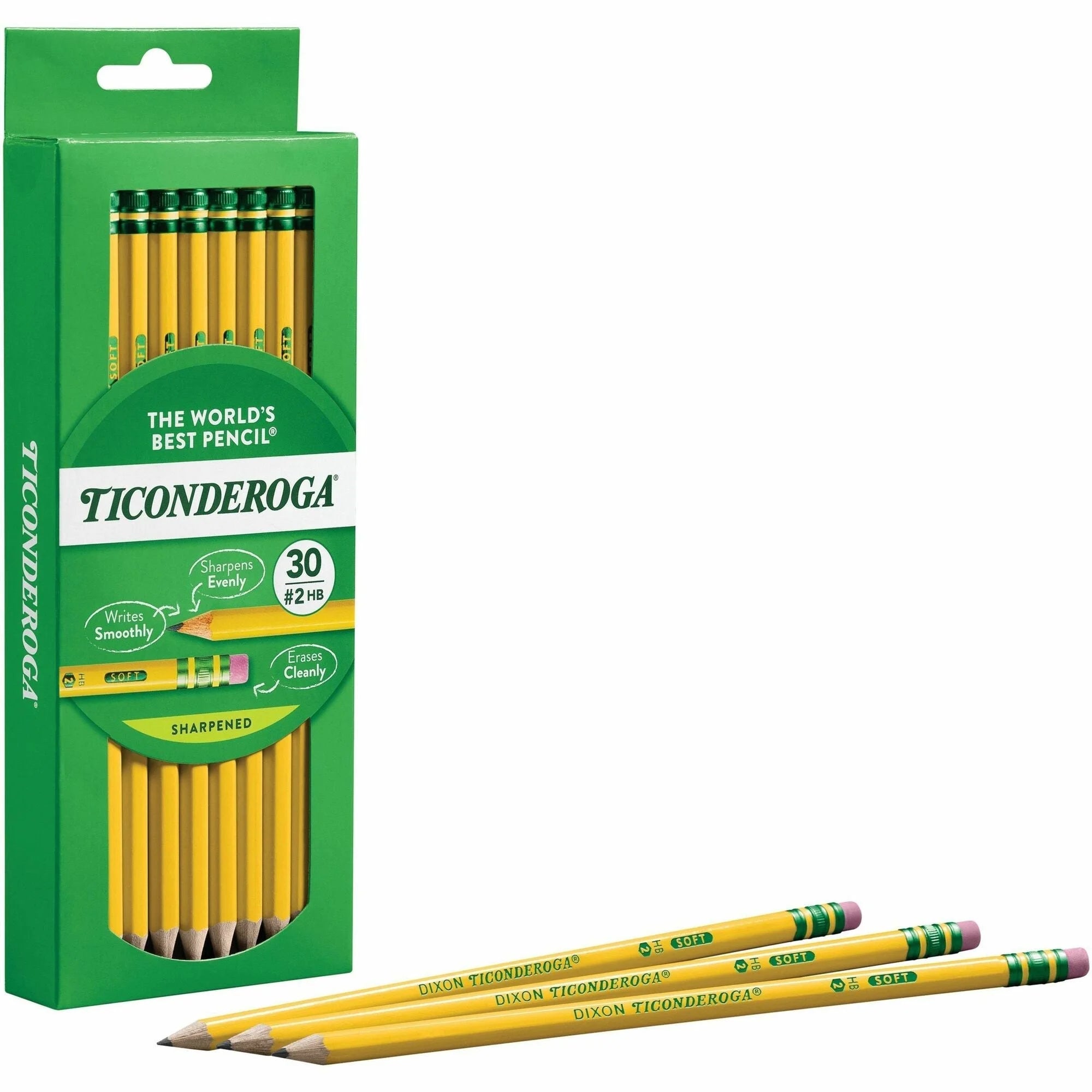 Ticonderoga Pre-Sharpened No. 2 Pencils - 30-Pack Yellow Barrel
