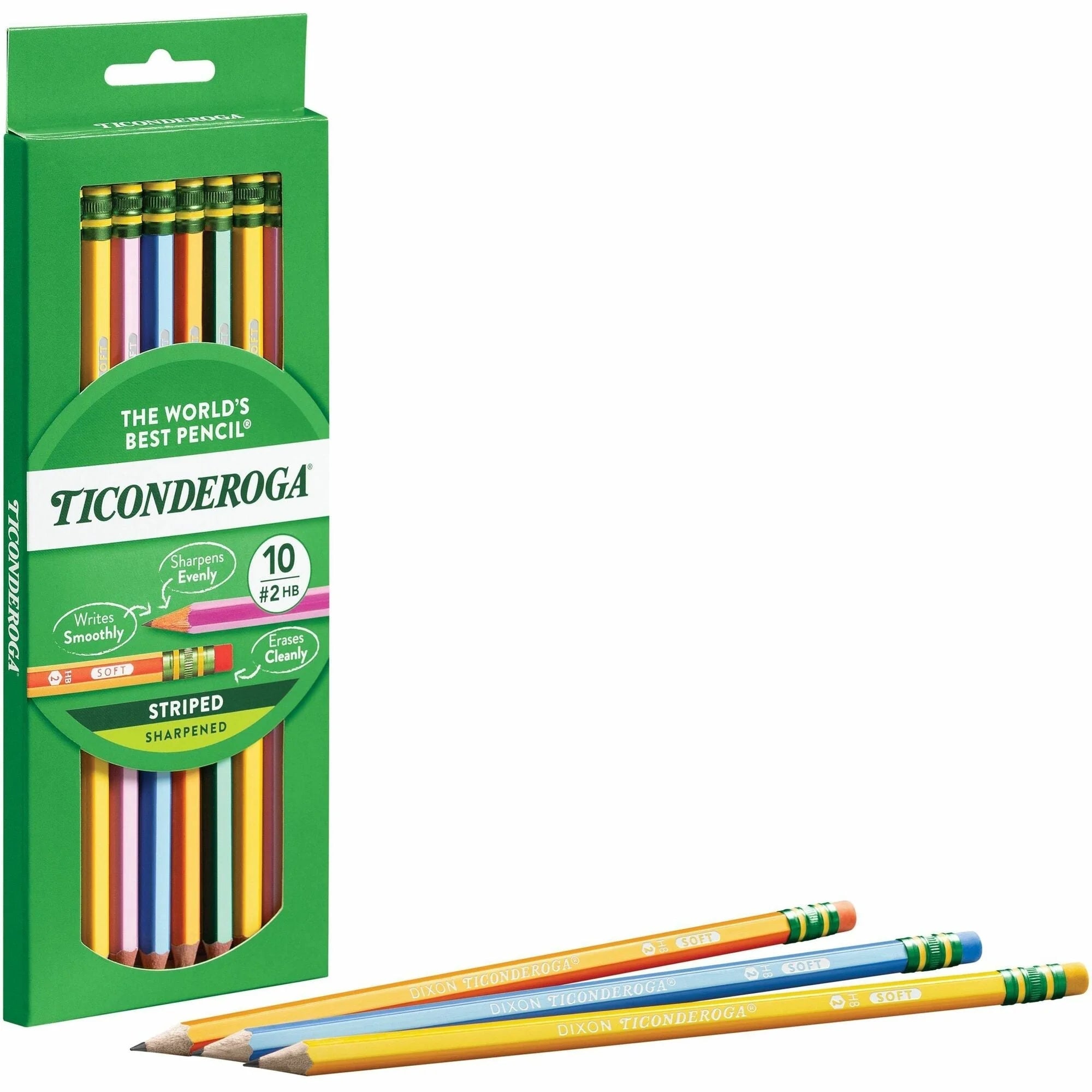Ticonderoga Pre-Sharpened No. 2 Pencils - Wood Barrel - Pack of 10