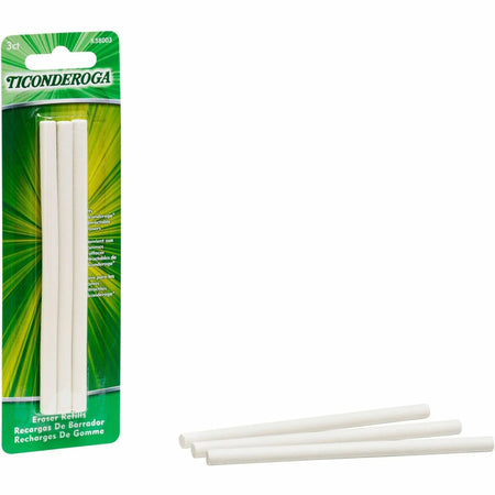 Ticonderoga Retractable Eraser Refills: White 3-Pack - Smudge-free & Latex-free - Erasers