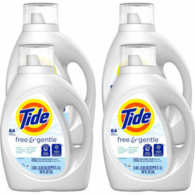 Tide Free & Gentle Liquid Detergent - Hypoallergenic - 84 fl oz - 4/Carton - Laundry Cleaning Supplies