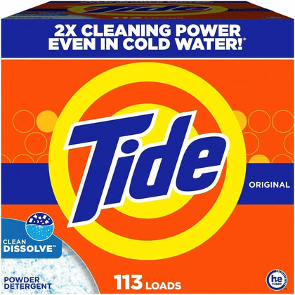 Tide Powder Laundry Detergent: Stain Remover Residue-Free - 129 oz - 113 Loads - Cleaning & Supplies