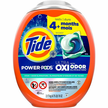 Tide Ultra Oxi Power Pods: Orange Scent - 45 Pack - Laundry Cleaning & Supplies