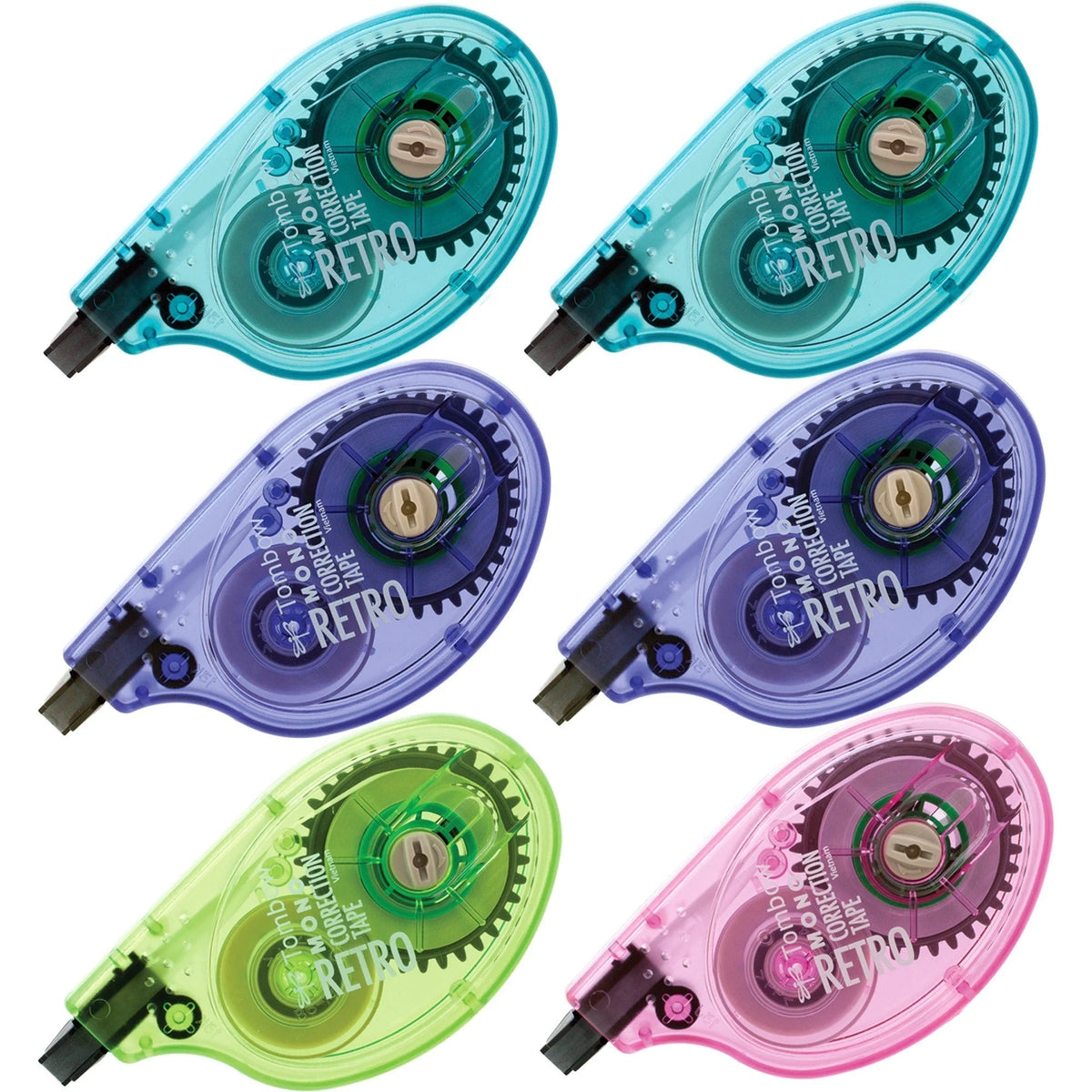Tombow MONO Retro Correction Tape: White Tape Ergonomic Dispenser - 6/Box - Supplies