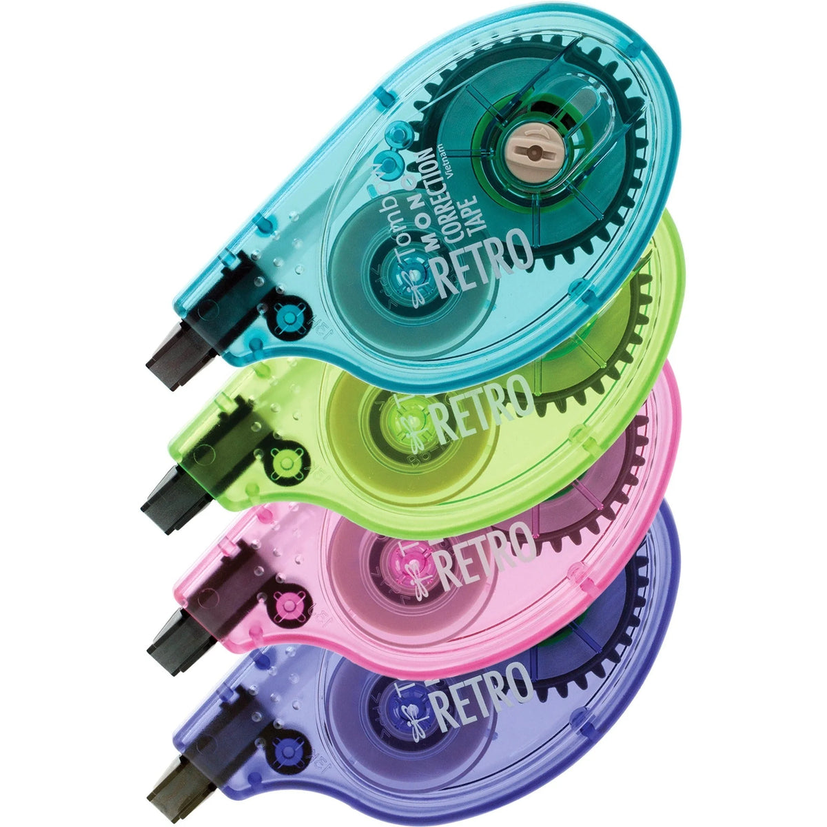 Tombow Single-line Bright Dispenser Correction Tapes - Ergonomic Assorted - 4 Pack - Supplies