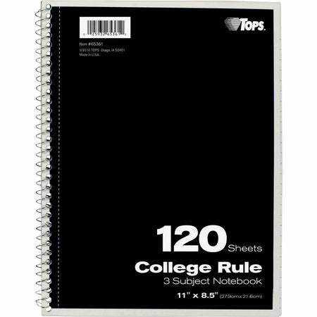 TOPS 3 College Ruled Notebook: 120 Sheets Wire Bound - Notebooks