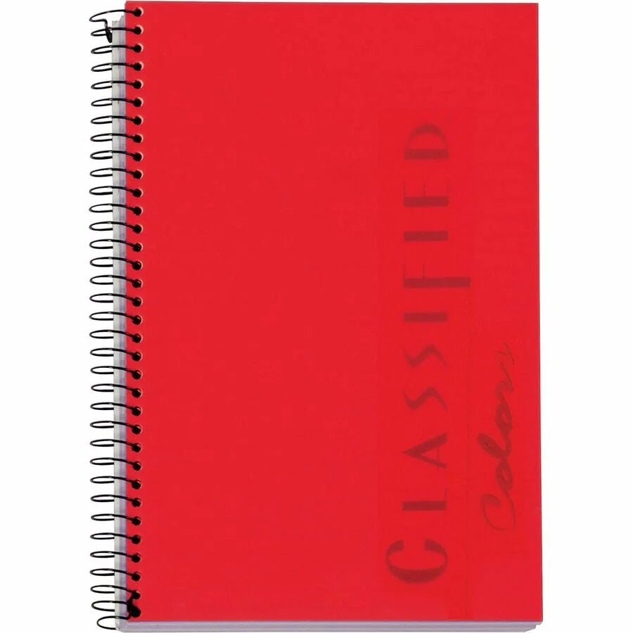 TOPS Classified Business Notebook - Ruby Plastic Cover - 100 Sheets - Notebooks