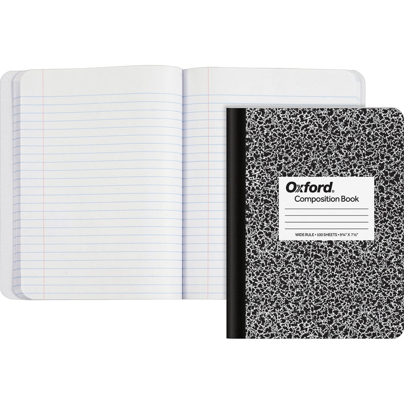 TOPS Wide-Ruled Composition Book - 100 Sheets - Sewn - Wide Ruled Front Ruling - Red Margin - 9 3/4’’ x 7 1/2’’ Sheet