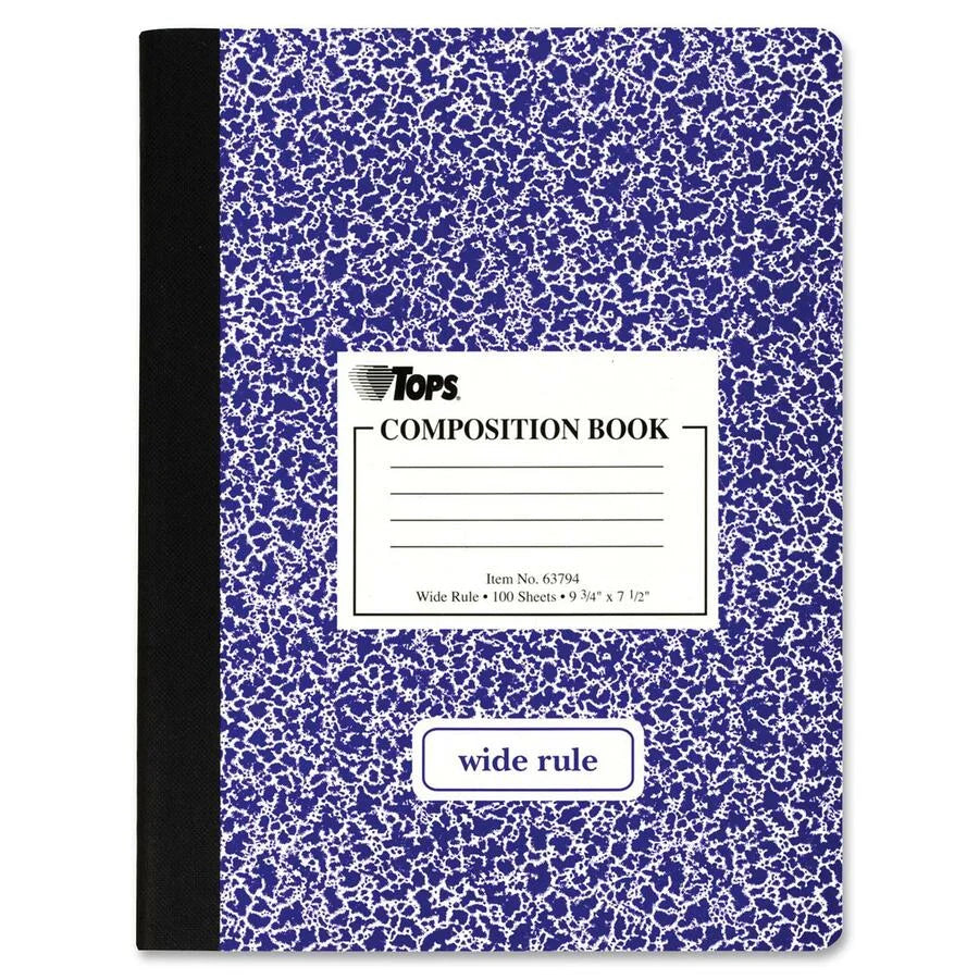 TOPS Composition Books: Wide Ruled 100 Sheets Sewn Binding - Notebooks