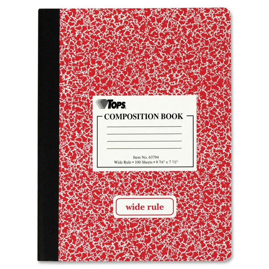 TOPS Composition Books: Wide Ruled 100 Sheets Sewn Binding - Notebooks