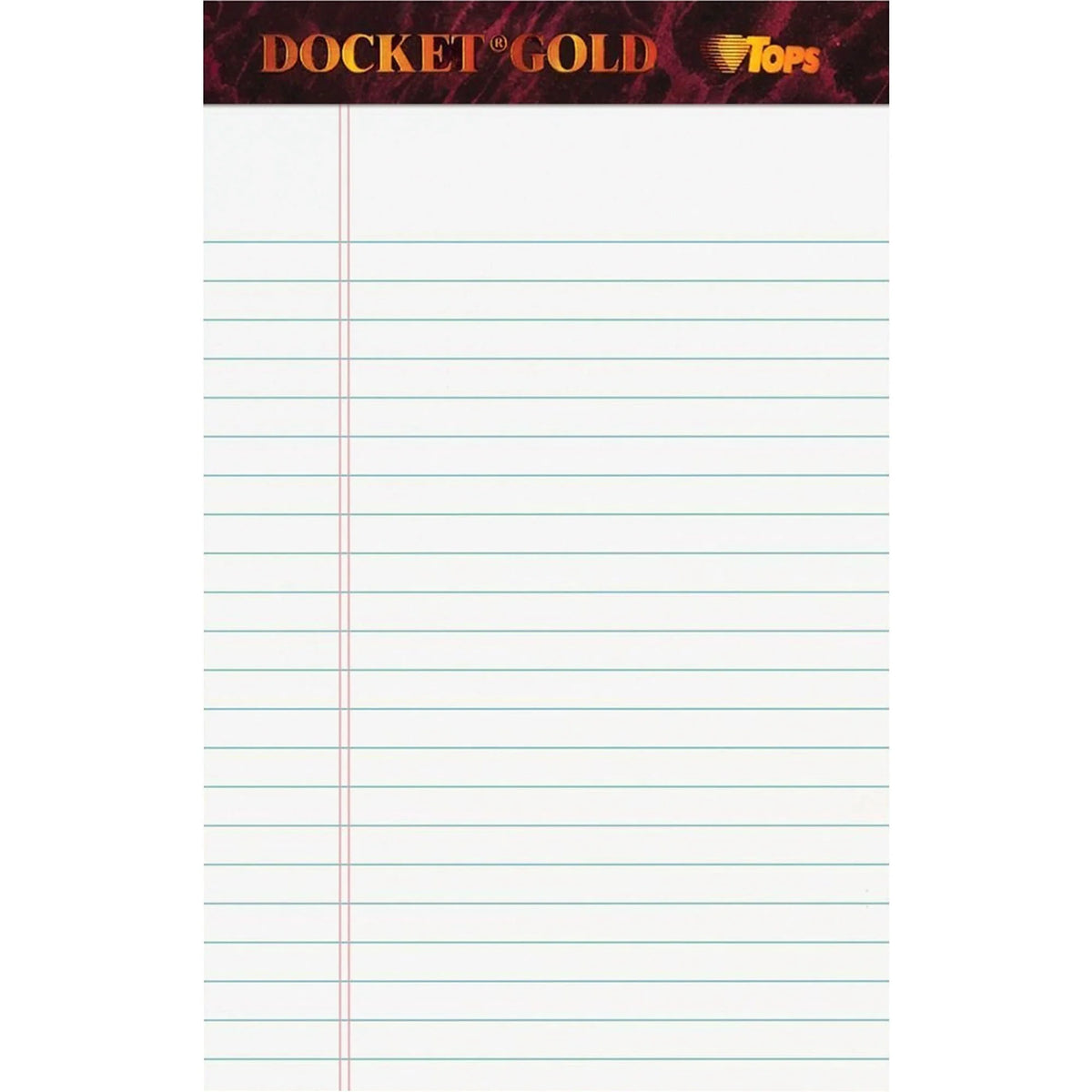 TOPS Docket Gold Jr. Legal Pads - 50 Sheets 5’’ x 8’’ 0.28’’ Ruled - 12 Pack - Letter &