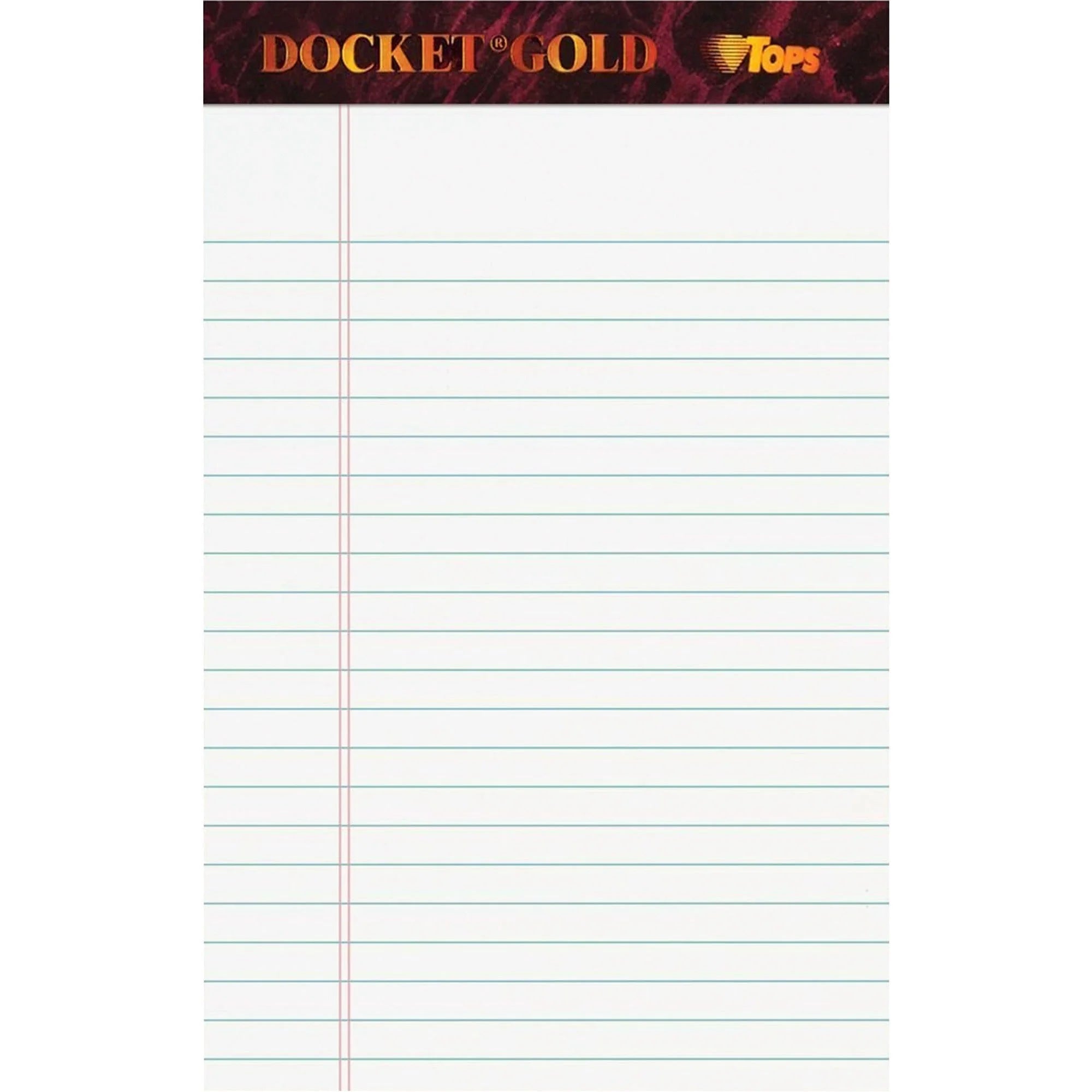 TOPS Docket Gold Jr. Legal Pads - 50 Sheets 5’’ x 8’’ 0.28’’ Ruled - 12 Pack - Letter &