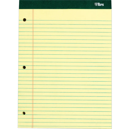 TOPS Docket Legal Pads: Perforated Ruled 100 Sheets - 8.5’’ x 11.75’’ - Canary Paper - 6/Pack - Letter & Jr. Pads