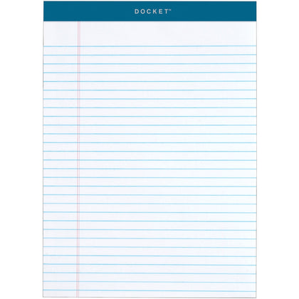 TOPS Docket Legal Rule Writing Pads - Premium Quality - 50 Sheets - 8.5’’ x 11.75’’ - White - 6/Pack - Letter & Jr.