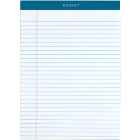 TOPS Docket Legal Rule Writing Pads - Premium Quality - 50 Sheets - 8.5’’ x 11.75’’ - White - 6/Pack - Letter & Jr.