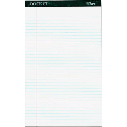 TOPS Docket Letr Legal Pads: Double Stitched 0.34’’ Ruled - 12 Pack - Letter & Jr. Pads