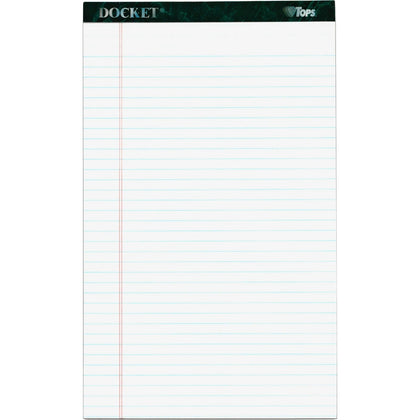 TOPS Docket Letr Legal Pads: Double Stitched 0.34’’ Ruled - 12 Pack - Letter & Jr. Pads