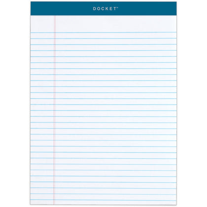 TOPS Docket Letr-Trim Legal Pads - 50 Sheets - Double Stitched - 0.34’’ Ruled - 8.5’’ x 11.75’’ - Marble Green Binding