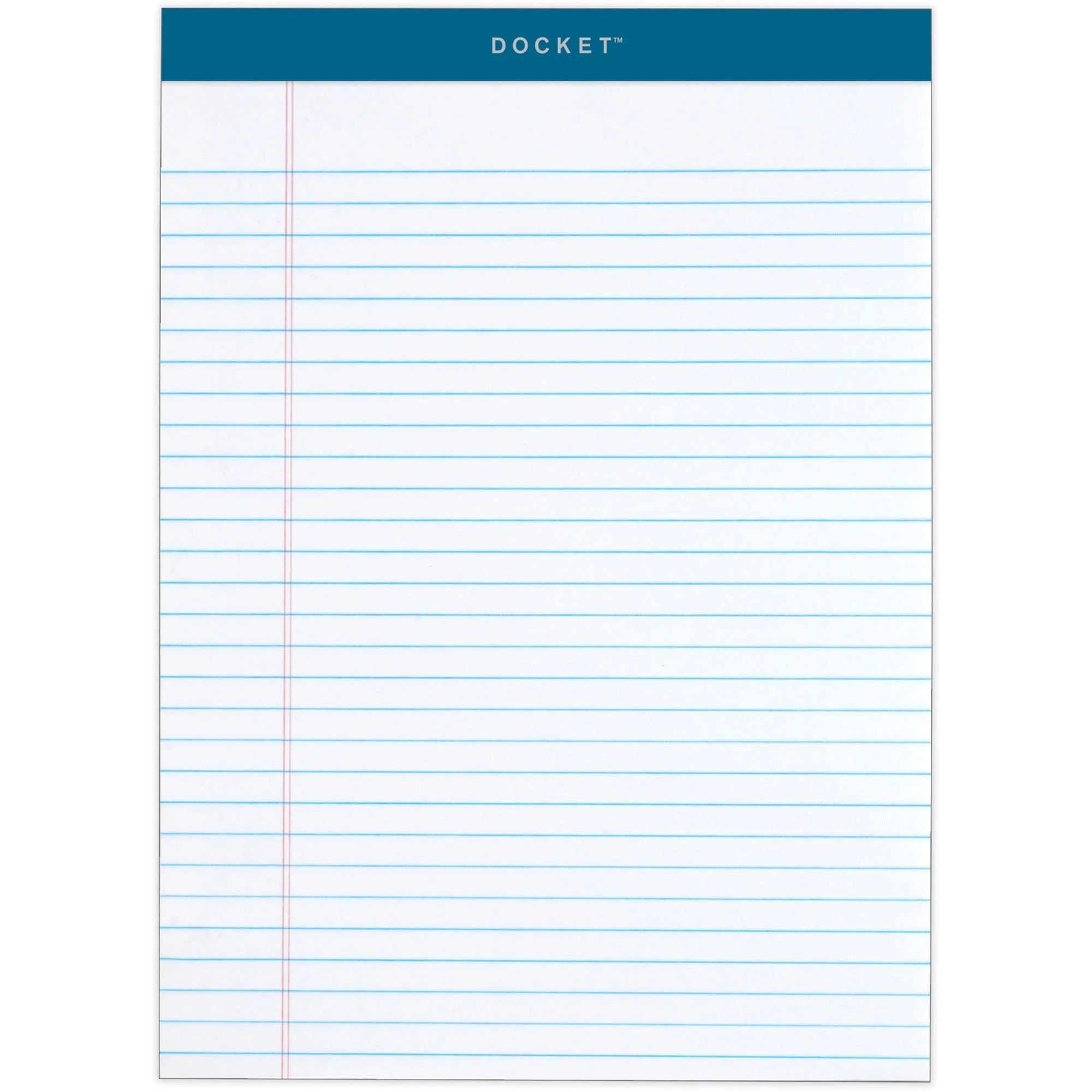 TOPS Docket Letr-Trim Legal Pads - 50 Sheets - Double Stitched - 0.34’’ Ruled - 8.5’’ x 11.75’’ - Marble Green Binding