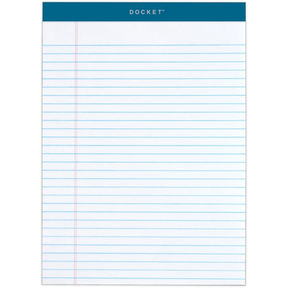 TOPS Docket Letr-Trim Legal Pads - 50 Sheets - Double Stitched - 0.34’’ Ruled - 8.5’’ x 11.75’’ - Marble Green Binding