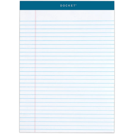 TOPS Docket Letr-Trim Legal Pads - 50 Sheets - Double Stitched - 0.34’’ Ruled - 8.5’’ x 11.75’’ - Marble Green Binding