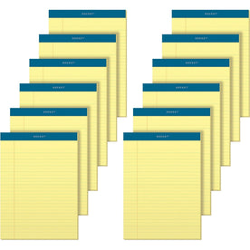 TOPS Docket Letr-Trim Legal Pads - Canary Double Stitched - 12/Pack - Letter & Jr.