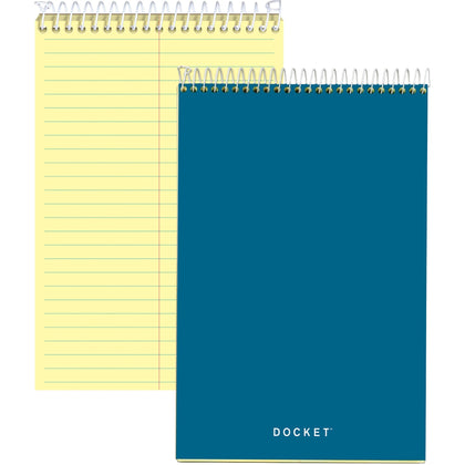 TOPS Docket Steno Book: 100 Sheets 6x9 Canary Paper Forest Green Cover - Notebooks