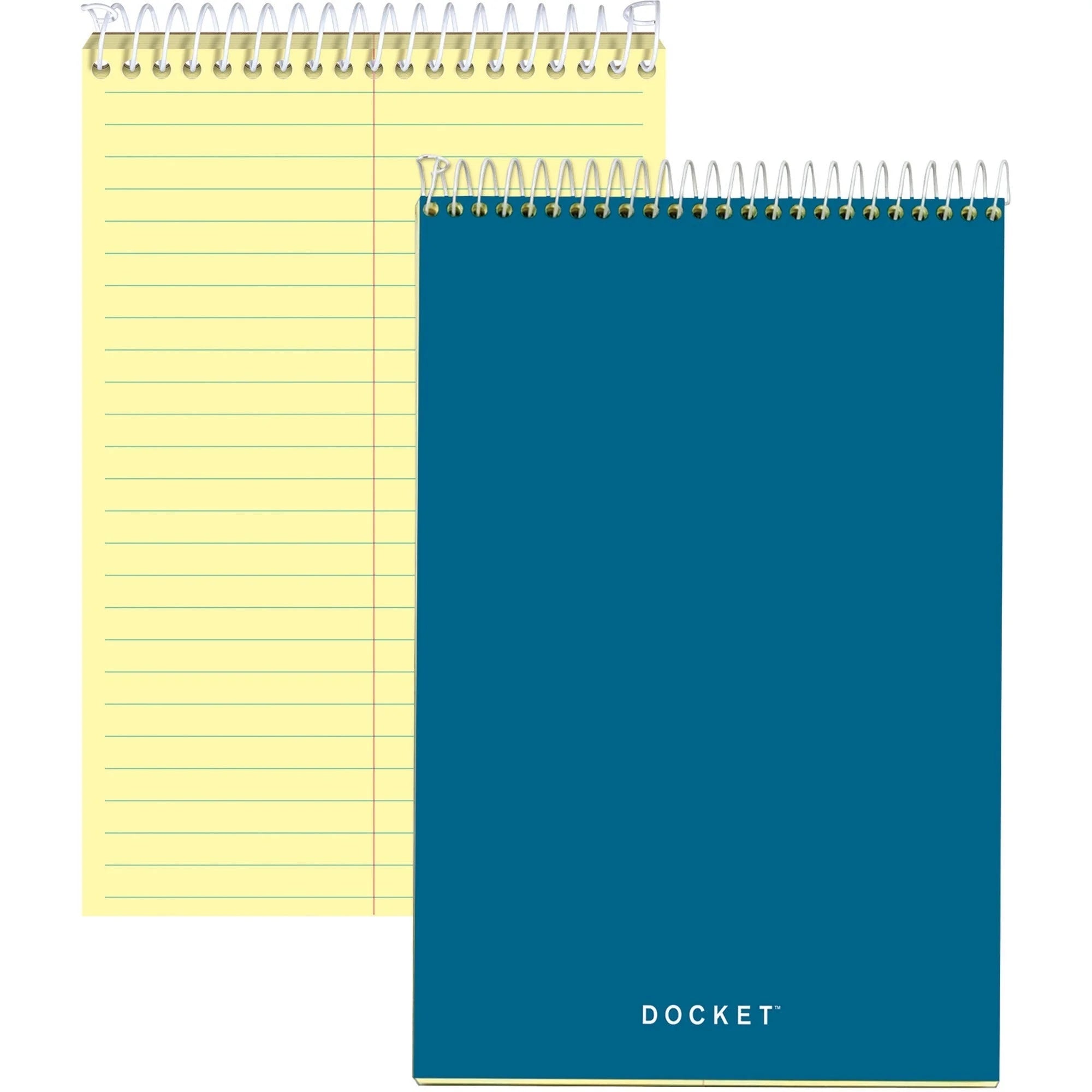 TOPS Docket Steno Book: 100 Sheets 6x9 Canary Paper Forest Green Cover - Notebooks