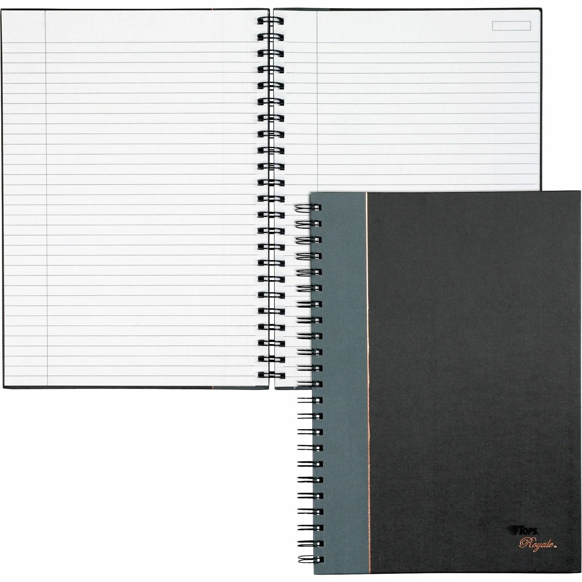 TOPS Executive Notebooks: Wire Bound 96 Sheets 8.25’’ x 11.75’’ Black Cover - Notebooks