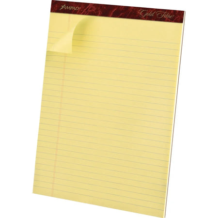 TOPS Gold Fibre Premium Rule Writing Pads - Letter Size - 50 Sheets - Yellow Paper - 4 Pack - Legal & Jr.