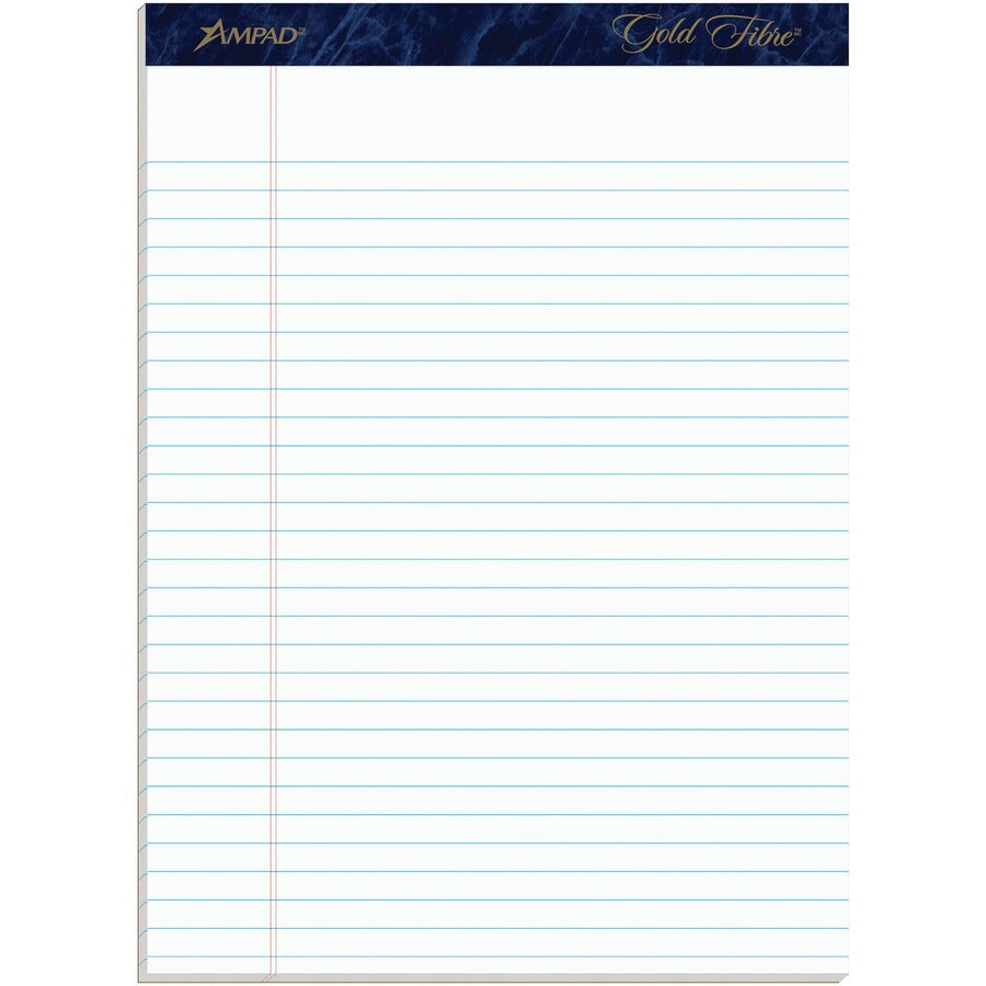 TOPS Gold Fibre Ruled Perforated Writing Pads - Letter - Front